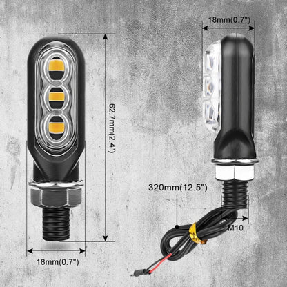 2pcs 12V 3LEDs Motorcycle Mini Water Turn Signal Light (Transparent) - Signal Lights by buy2fix | Online Shopping UK | buy2fix