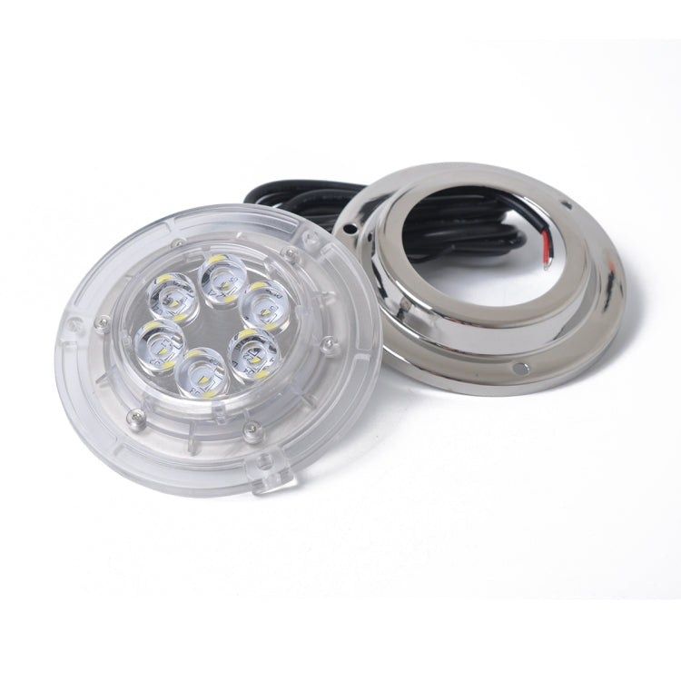 DC 10-30V 12W IP68 316 Stainless 6 LEDs White Light Underwater Light Boat High Power Bright for Marine / Yacht - Marine Accessories & Parts by buy2fix | Online Shopping UK | buy2fix