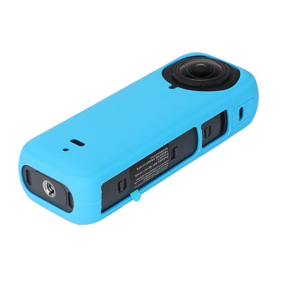 For Insta360 X4 Silicone Protective Case with Lens Cover (Blue) - Case & Bags by buy2fix | Online Shopping UK | buy2fix