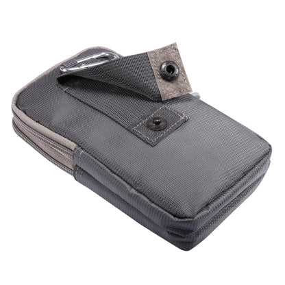 Sports Leisure Drawstring  Horizontal Plate Hanging Waist Phone Waist Pack Leather Case, Suitable for 6.7-6.9 inch Smartphones(Dark Gray) - Universal Leather Case by buy2fix | Online Shopping UK | buy2fix