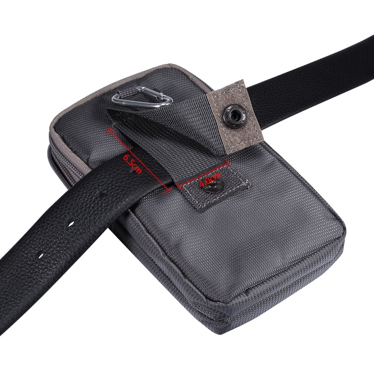 Sports Leisure Drawstring  Horizontal Plate Hanging Waist Phone Waist Pack Leather Case, Suitable for 6.7-6.9 inch Smartphones(Dark Gray) - Universal Leather Case by buy2fix | Online Shopping UK | buy2fix