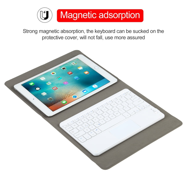 Universal Detachable Bluetooth Keyboard + Leather Tablet Case with Touchpad for iPad 9-10 inch, Specification:White Keyboard(Gold) - Universal by buy2fix | Online Shopping UK | buy2fix