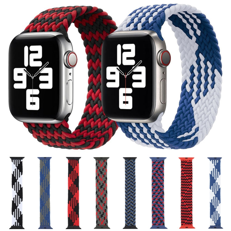 Plastic Buckle Mixed Color Nylon Braided Single Loop Watch Band For Apple Watch Ultra 49mm&Watch Ultra 2 49mm / Series 9&8&7 45mm / SE 3&SE 2&6&SE&5&4 44mm / 3&2&1 42mm, Size:XL(Checkered Blue Green) - Watch Bands by buy2fix | Online Shopping UK | buy2fix