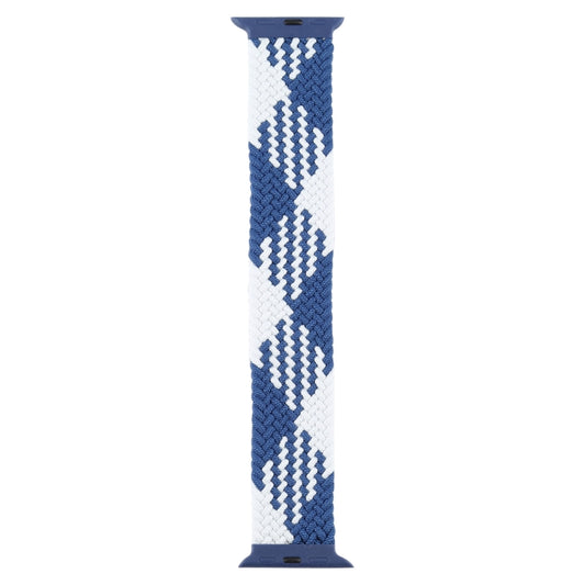 Plastic Buckle Mixed Color Nylon Braided Single Loop Watch Band For Apple Watch Ultra 49mm&Watch Ultra 2 49mm / Series 9&8&7 45mm / SE 3&SE 2&6&SE&5&4 44mm / 3&2&1 42mm, Size:XXL(Checkered Blue White) - Watch Bands by buy2fix | Online Shopping UK | buy2fix