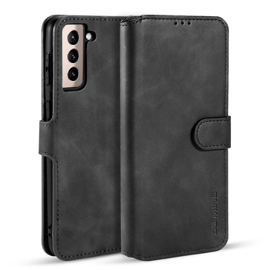 For Samsung Galaxy S21+ 5G DG.MING Retro Oil Side Horizontal Flip Case with Holder & Card Slots & Wallet(Black) - Galaxy S21+ 5G Cases by DG.MING | Online Shopping UK | buy2fix