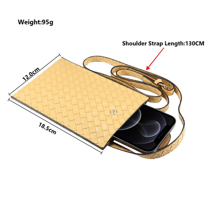 Braided Packing Simple High-end Mobile Phone Bag with Lanyard, Suitable for 6.7 inch Smartphones(Yellow) - Universal Leather Case by buy2fix | Online Shopping UK | buy2fix