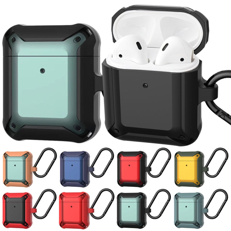 Wireless Earphones Shockproof Bumblebee Armor Silicone Protective Case For AirPods 1 / 2(Green+Black) - For AirPods 1/2 by buy2fix | Online Shopping UK | buy2fix