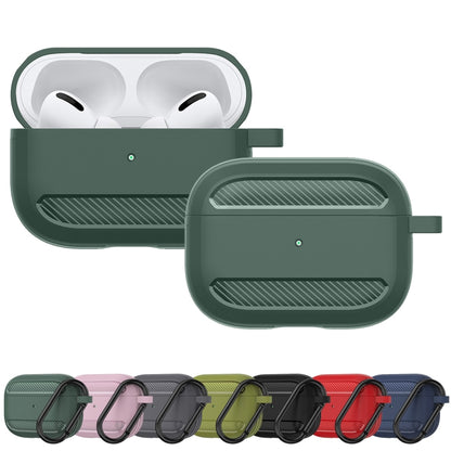 Wireless Earphones Shockproof Carbon Fiber Armor TPU Protective Case For AirPods Pro(Grass Green) - For AirPods Pro by buy2fix | Online Shopping UK | buy2fix