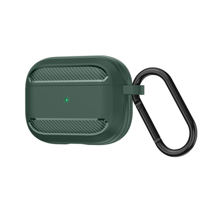 Wireless Earphones Shockproof Carbon Fiber Armor TPU Protective Case For AirPods Pro(Green) - For AirPods Pro by buy2fix | Online Shopping UK | buy2fix