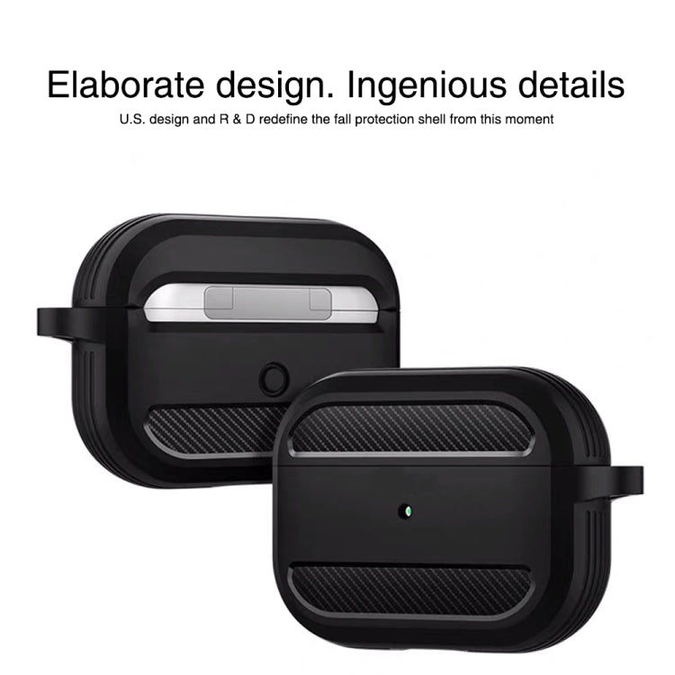 Wireless Earphones Shockproof Carbon Fiber Armor TPU Protective Case For AirPods Pro(Green) - For AirPods Pro by buy2fix | Online Shopping UK | buy2fix