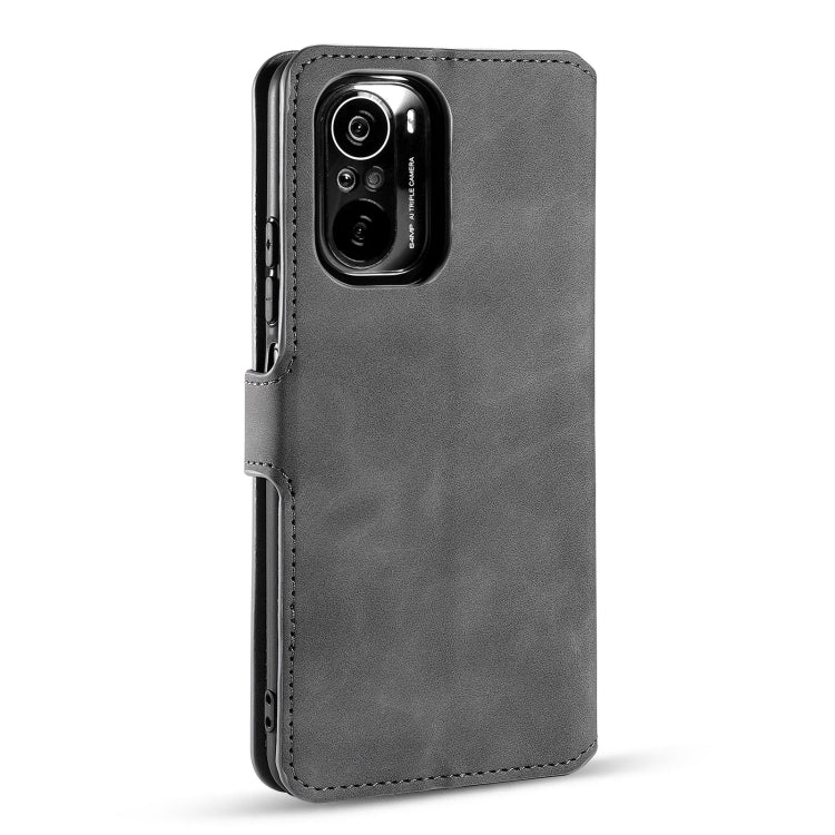 For Xiaomi Redmi K40 DG.MING Retro Oil Side Horizontal Flip Leather Case with Holder & Card Slots & Wallet(Grey) - Xiaomi Cases by DG.MING | Online Shopping UK | buy2fix