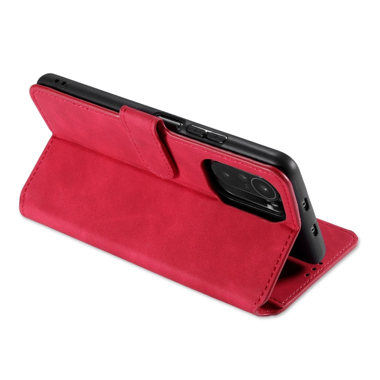 For Xiaomi Redmi K40 Pro DG.MING Retro Oil Side Horizontal Flip Leather Case with Holder & Card Slots & Wallet(Red) - Xiaomi Cases by DG.MING | Online Shopping UK | buy2fix