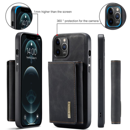 For iPhone 12 Pro Max DG.MING M1 Series 3-Fold Multi Card Wallet + Magnetic Back Cover Shockproof Case with Holder Function(Black) - iPhone 12 Pro Max Cases by DG.MING | Online Shopping UK | buy2fix