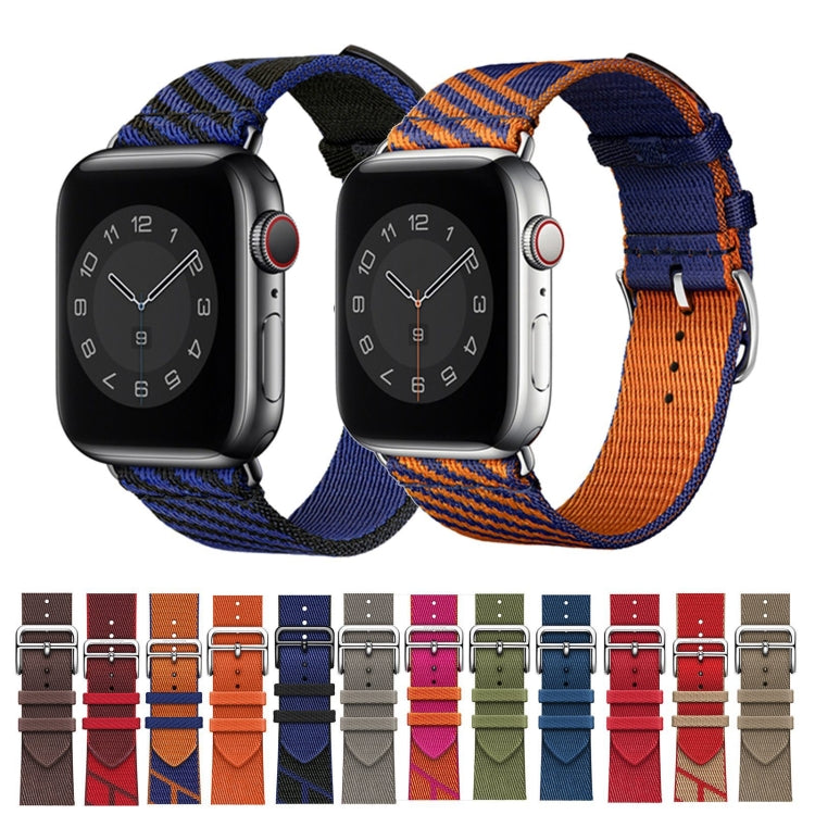 Two-color Nylon Braid Watch Band For Apple Watch Ultra 49mm&Watch Ultra 2 49mm / Series 9&8&7 45mm / SE 3&SE 2&6&SE&5&4 44mm / 3&2&1 42mm(Light Khaki) - Watch Bands by buy2fix | Online Shopping UK | buy2fix