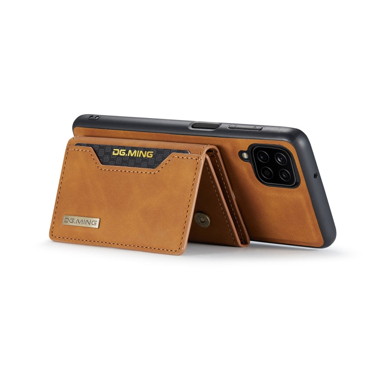 For Samsung Galaxy A12 5G DG.MING M2 Series 3-Fold Multi Card Bag Back Cover Shockproof Case with Wallet & Holder Function(Brown) - Galaxy Phone Cases by DG.MING | Online Shopping UK | buy2fix