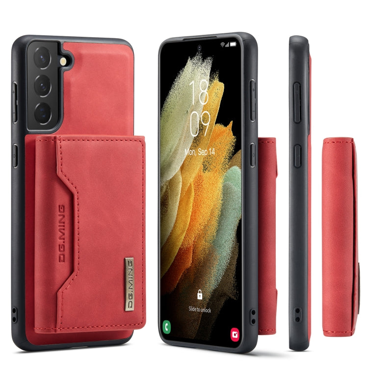 For Samsung Galaxy S21+ DG.MING M2 Series 3-Fold Multi Card Bag Back Cover Shockproof Case with Wallet & Holder Function(Red) - Galaxy Phone Cases by DG.MING | Online Shopping UK | buy2fix