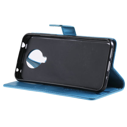 For Nokia G10 Tree & Cat Pattern Pressed Printing Horizontal Flip PU Leather Case with Holder & Card Slots & Wallet & Lanyard(Blue) - Nokia Cases by buy2fix | Online Shopping UK | buy2fix