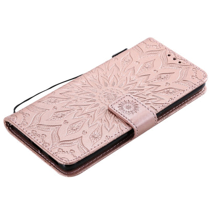 For OPPO Reno6 Pro 5G Sun Embossing Pattern Horizontal Flip Leather Case with Card Slot & Holder & Wallet & Lanyard(Rose Gold) - OPPO Cases by buy2fix | Online Shopping UK | buy2fix