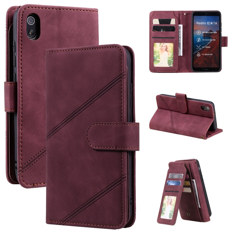 For Xiaomi Redmi 7A Skin Feel Business Horizontal Flip PU Leather Case with Holder & Multi-Card Slots & Wallet & Lanyard & Photo Frame(Red) - Xiaomi Cases by buy2fix | Online Shopping UK | buy2fix