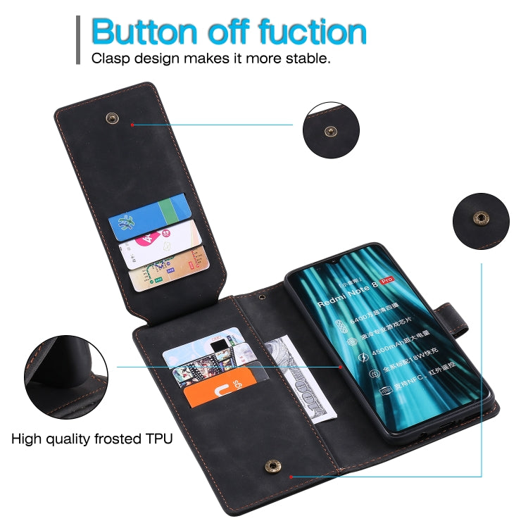 For Xiaomi Redmi Note 8 Pro Skin Feel Business Horizontal Flip PU Leather Case with Holder & Multi-Card Slots & Wallet & Lanyard & Photo Frame(Black) - Xiaomi Cases by buy2fix | Online Shopping UK | buy2fix