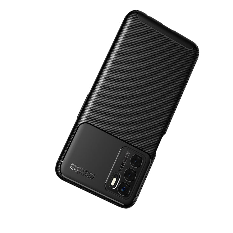 For OPPO A16 Carbon Fiber Texture Shockproof TPU Case(Brown) - OPPO Cases by buy2fix | Online Shopping UK | buy2fix