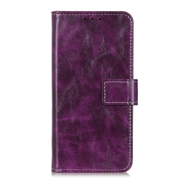 For OnePlus Nord 2 5G Retro Crazy Horse Texture Horizontal Flip Leather Case with Holder & Card Slots & Photo Frame & Wallet(Purple) - OnePlus Cases by buy2fix | Online Shopping UK | buy2fix