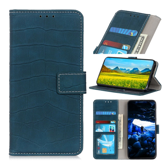 For OnePlus Nord 2 5G Magnetic Crocodile Texture Horizontal Flip Leather Case with Holder & Card Slots & Wallet(Green) - OnePlus Cases by buy2fix | Online Shopping UK | buy2fix