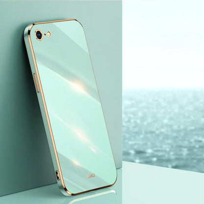 For iPhone SE 2022 / SE 2020 / 8 / 7 XINLI Straight 6D Plating Gold Edge TPU Shockproof Case(Mint Green) - iPhone SE 2022 / 2020 / 8 / 7 Cases by XINLI | Online Shopping UK | buy2fix