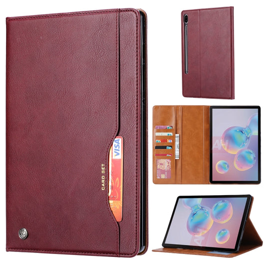 For Samsung Galaxy Tab S7 FE Knead Skin Texture Horizontal Flip Leather Case with Photo Frame & Holder & Card Slots & Wallet(Wine Red) - Other Galaxy Tab PC by buy2fix | Online Shopping UK | buy2fix