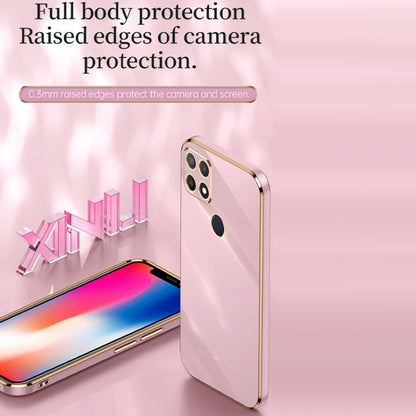 For OPPO A15 XINLI Straight Edge 6D Electroplate TPU Phone Case(Cherry Purple) - OPPO Cases by XINLI | Online Shopping UK | buy2fix