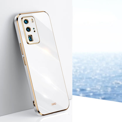 For Huawei P40 Pro XINLI Straight Edge 6D Electroplate TPU Phone Case(White) - Huawei Cases by XINLI | Online Shopping UK | buy2fix