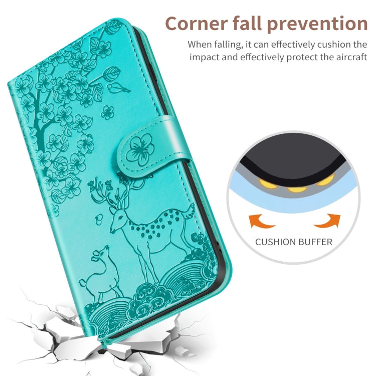 For Xiaomi Redmi Note 9 Sika Deer Embossing Pattern Horizontal Flip PU Leather Case with Holder & Card Slot & Wallet & Photo Frame(Green) - Xiaomi Cases by buy2fix | Online Shopping UK | buy2fix