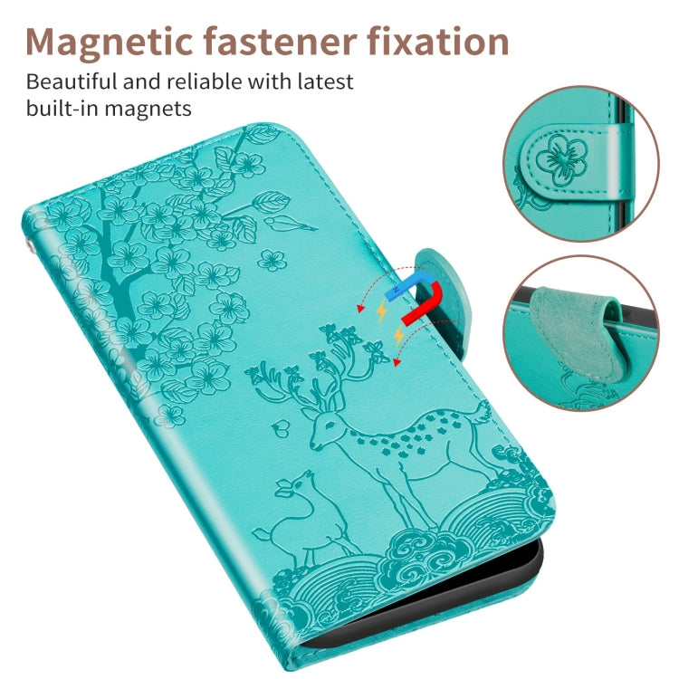 For Xiaomi Mi 11 Lite Sika Deer Embossing Pattern Horizontal Flip PU Leather Case with Holder & Card Slot & Wallet & Photo Frame(Green) - Xiaomi Cases by buy2fix | Online Shopping UK | buy2fix