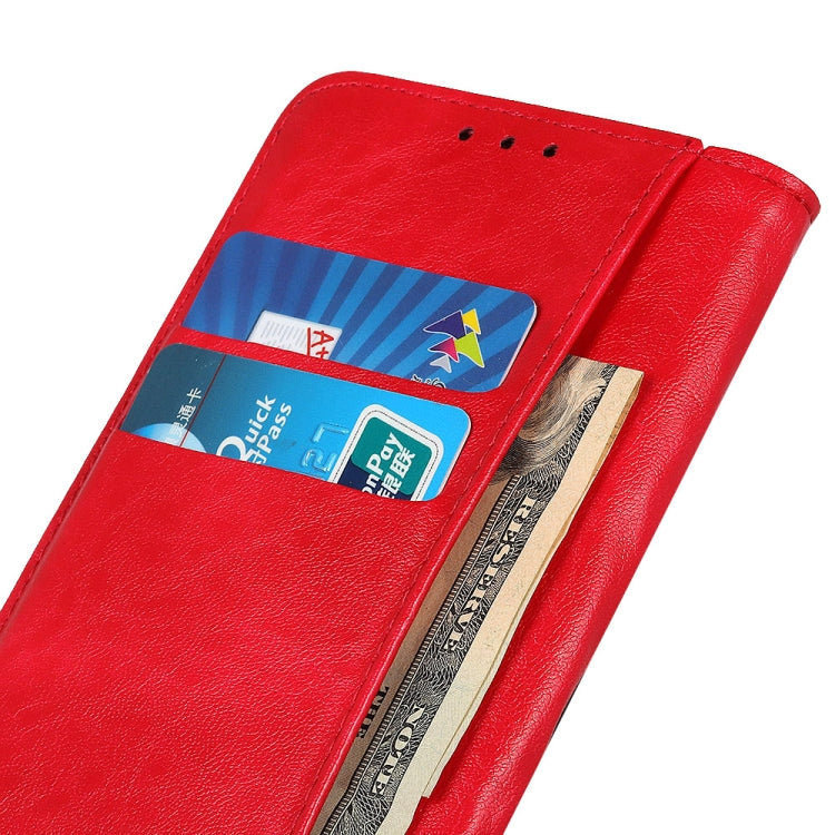 For OPPO A16 Magnetic Crazy Horse Texture Horizontal Flip Leather Case with Holder & Card Slots & Wallet(Red) - OPPO Cases by buy2fix | Online Shopping UK | buy2fix