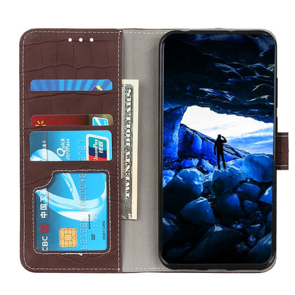 For OPPO A16 Magnetic Crocodile Texture Horizontal Flip Leather Case with Holder & Card Slots & Wallet(Brown) - OPPO Cases by buy2fix | Online Shopping UK | buy2fix