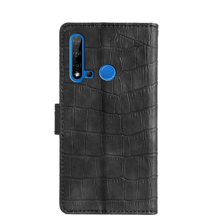 For Huawei P20 Lite 2019 Skin Feel Crocodile Texture Magnetic Clasp Horizontal Flip PU Leather Case with Holder & Card Slots & Wallet(Black) - Huawei Cases by buy2fix | Online Shopping UK | buy2fix