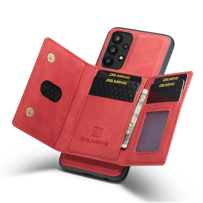 For Samsung Galaxy A32 5G DG.MING M2 Series 3-Fold Multi Card Bag Back Cover Shockproof Case with Wallet & Holder Function(Red) - Galaxy Phone Cases by DG.MING | Online Shopping UK | buy2fix