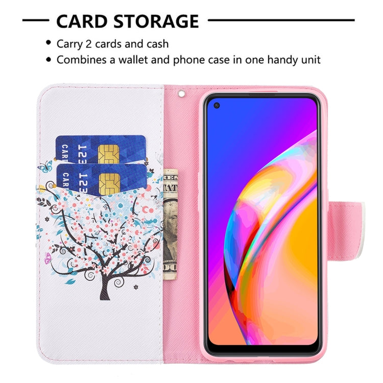 For OPPO A94 5G / Reno5 Z 5G / F19 Pro+ Colored Drawing Pattern Horizontal Flip Leather Case with Holder & Card Slots & Wallet(Tree) - OPPO Cases by buy2fix | Online Shopping UK | buy2fix