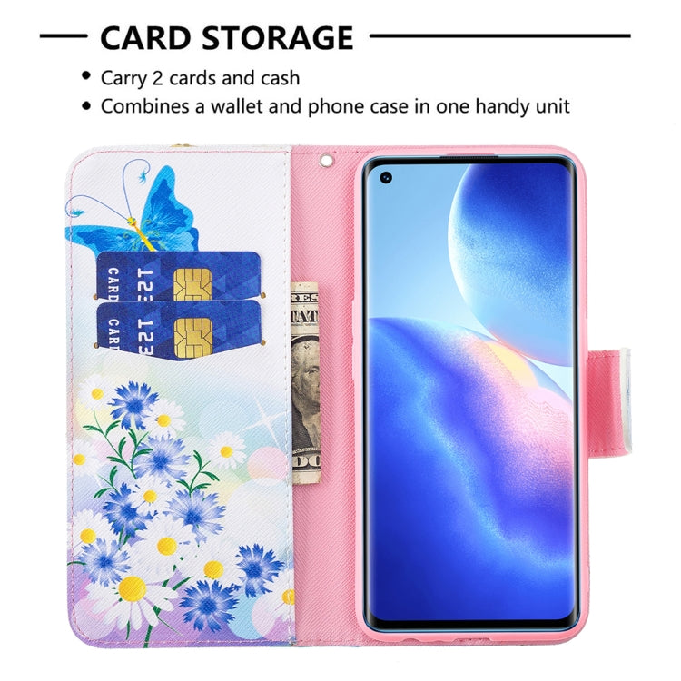 For OPPO Reno5 Colored Drawing Pattern Horizontal Flip Leather Case with Holder & Card Slots & Wallet(Butterfly Love) - OPPO Cases by buy2fix | Online Shopping UK | buy2fix