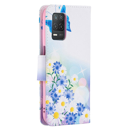 For OPPO Realme 8 5G / Realme V13 Colored Drawing Pattern Horizontal Flip Leather Case with Holder & Card Slots & Wallet(Butterfly Love) - Realme Cases by buy2fix | Online Shopping UK | buy2fix