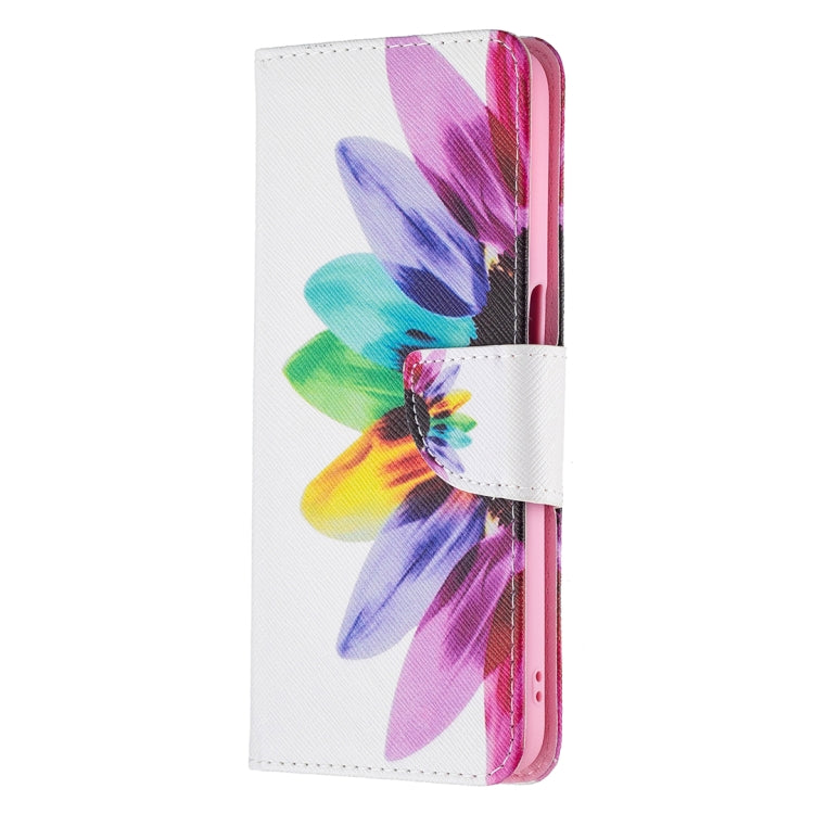 For OPPO Realme 8 5G / Realme V13 Colored Drawing Pattern Horizontal Flip Leather Case with Holder & Card Slots & Wallet(Sun Flower) - Realme Cases by buy2fix | Online Shopping UK | buy2fix