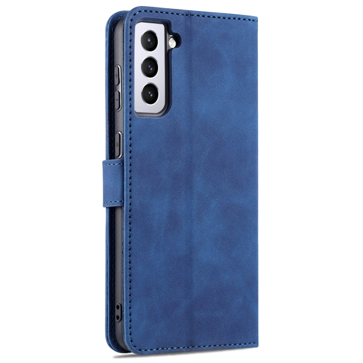For Samsung Galaxy S21 FE 5G AZNS Skin Feel Calf Texture Horizontal Flip Leather Case with Card Slots & Holder & Wallet(Blue) - Galaxy Phone Cases by AZNS | Online Shopping UK | buy2fix
