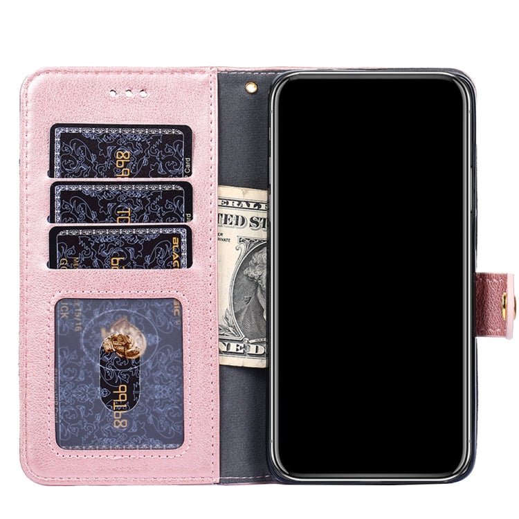 For OPPO A94 5G / F19 Pro+ 5G Zipper Bag PU + TPU Horizontal Flip Leather Case with Holder & Card Slot & Wallet & Lanyard(Rose Gold) - OPPO Cases by buy2fix | Online Shopping UK | buy2fix