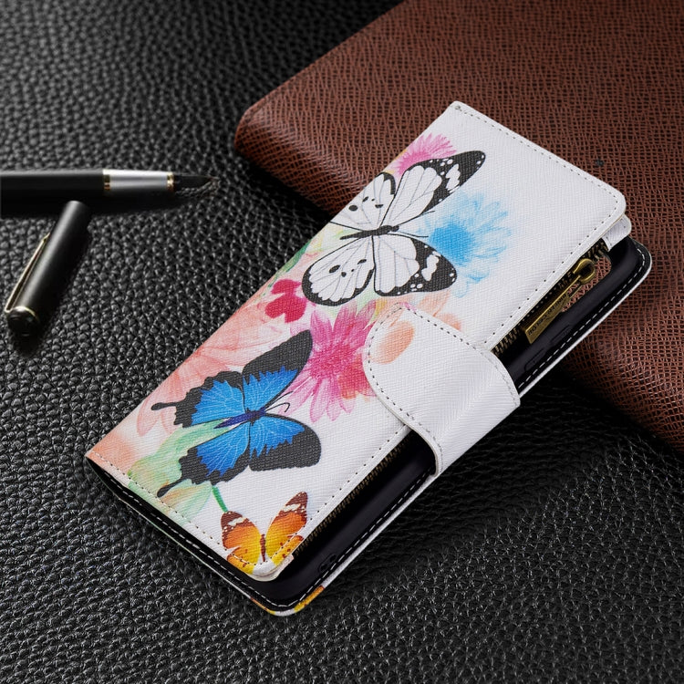 For OPPO A15 Colored Drawing Pattern Zipper Horizontal Flip Leather Case with Holder & Card Slots & Wallet(Two Butterflies) - OPPO Cases by buy2fix | Online Shopping UK | buy2fix