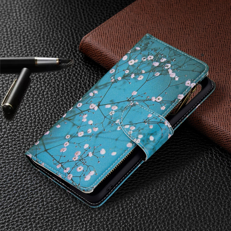 For OPPO A94 5G/F19 Pro+ 5G/Reno5 Z 5G Colored Drawing Pattern Zipper Horizontal Flip Leather Case with Holder & Card Slots & Wallet(Plum Blossom) - OPPO Cases by buy2fix | Online Shopping UK | buy2fix