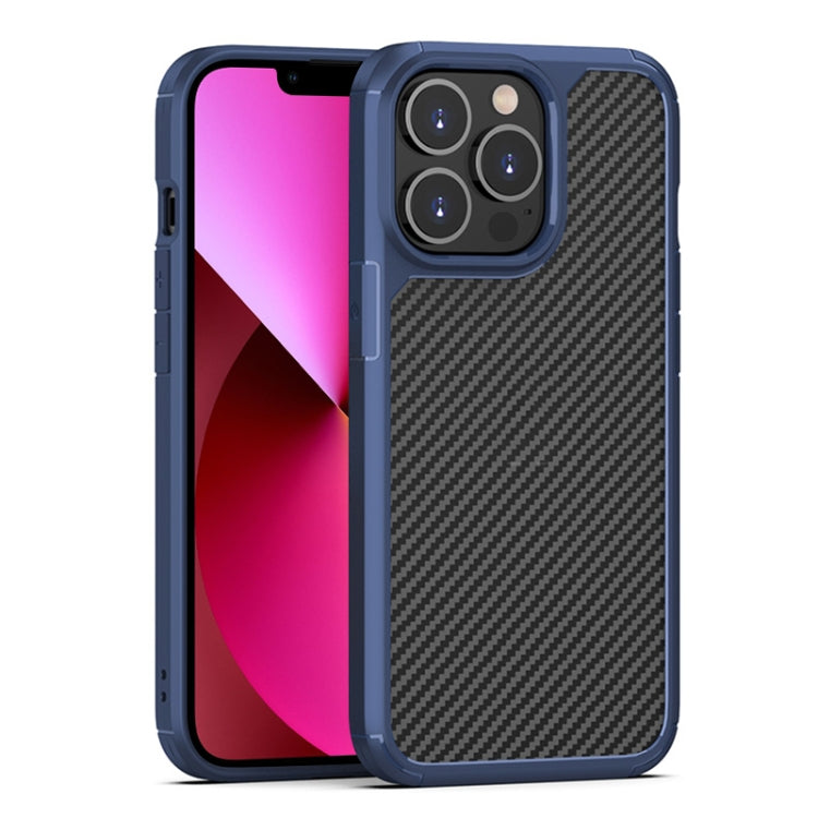 For iPhone 13 Pioneer Carbon Fiber Texture Shockproof TPU + PC Case(Blue) - iPhone 13 Cases by buy2fix | Online Shopping UK | buy2fix