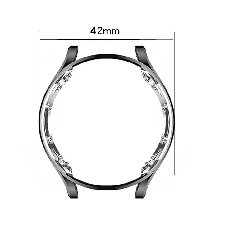 For Samsung Galaxy Watch4 Classic 42mm Electroplating Hollow Half-pack TPU Protective Case(Transparent) - Watch Cases by ENKAY | Online Shopping UK | buy2fix