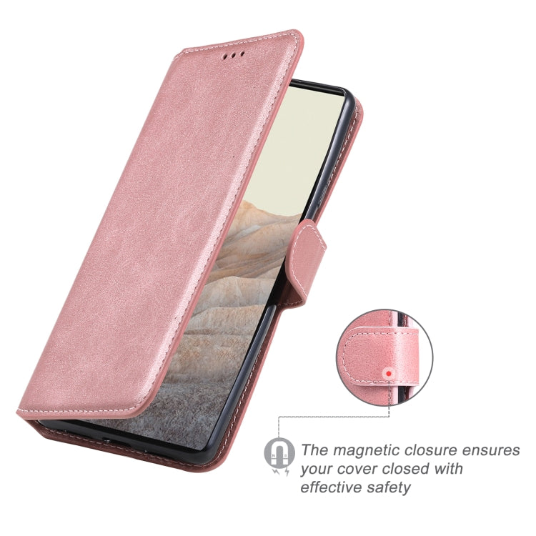 Classic Calf Texture PU + TPU Horizontal Flip Leather Case with Holder & Card Slots & Wallet For Google Pixel 6(Rose Gold) - Google Cases by buy2fix | Online Shopping UK | buy2fix