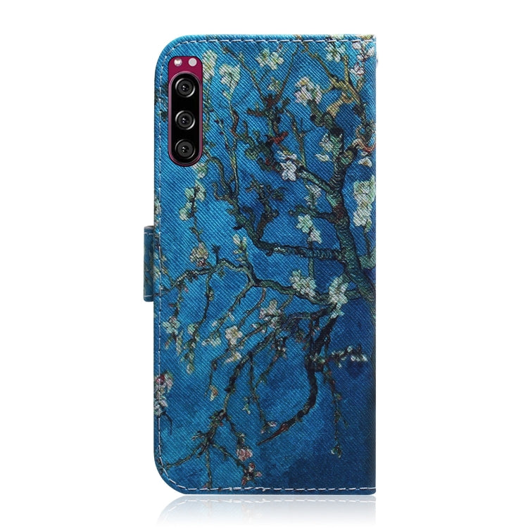 For Sony Xperia 5 Coloured Drawing Pattern Horizontal Flip PU Leather Case with Holder & Card Slots & Wallet(Apricot Flower) - Sony Cases by buy2fix | Online Shopping UK | buy2fix