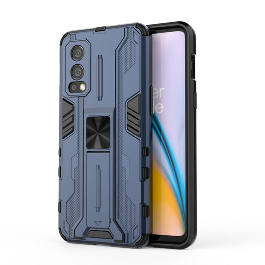 For OnePlus Nord 2 5G Supersonic PC + TPU Shock-proof Protective Case with Holder(Dark Blue) - OnePlus Cases by buy2fix | Online Shopping UK | buy2fix